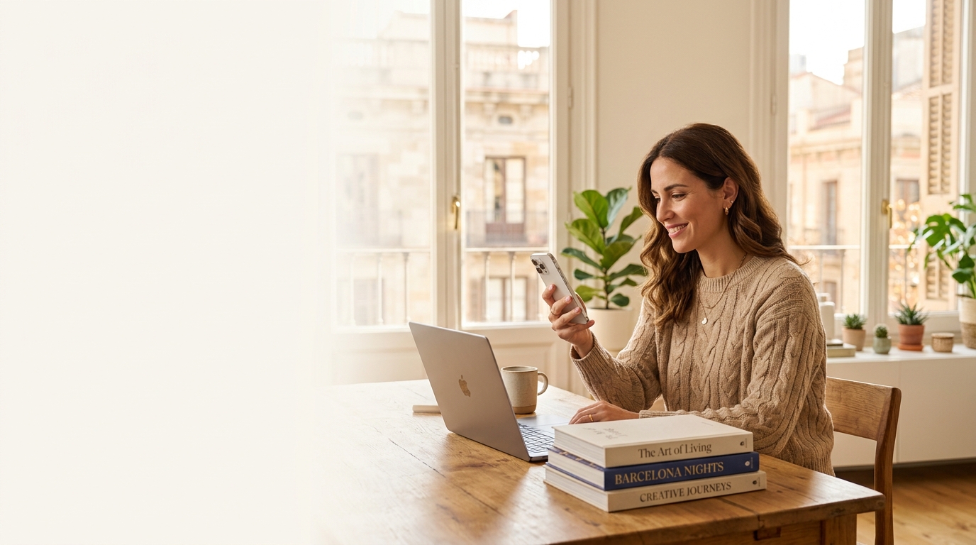 Propietaria gestionando su vivienda con Rent Hosting